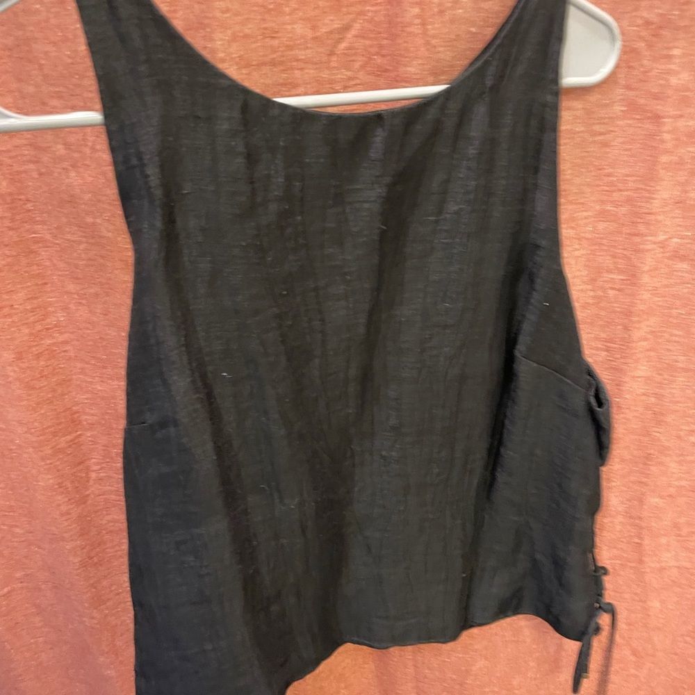 Anthropologie Black Crop with side ties
